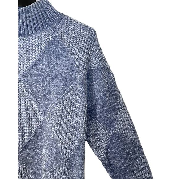 Christian Siriano Sweater Womens Size L Blue Long Sleeve Pullover Mock Neck Soft - Picture 4 of 9